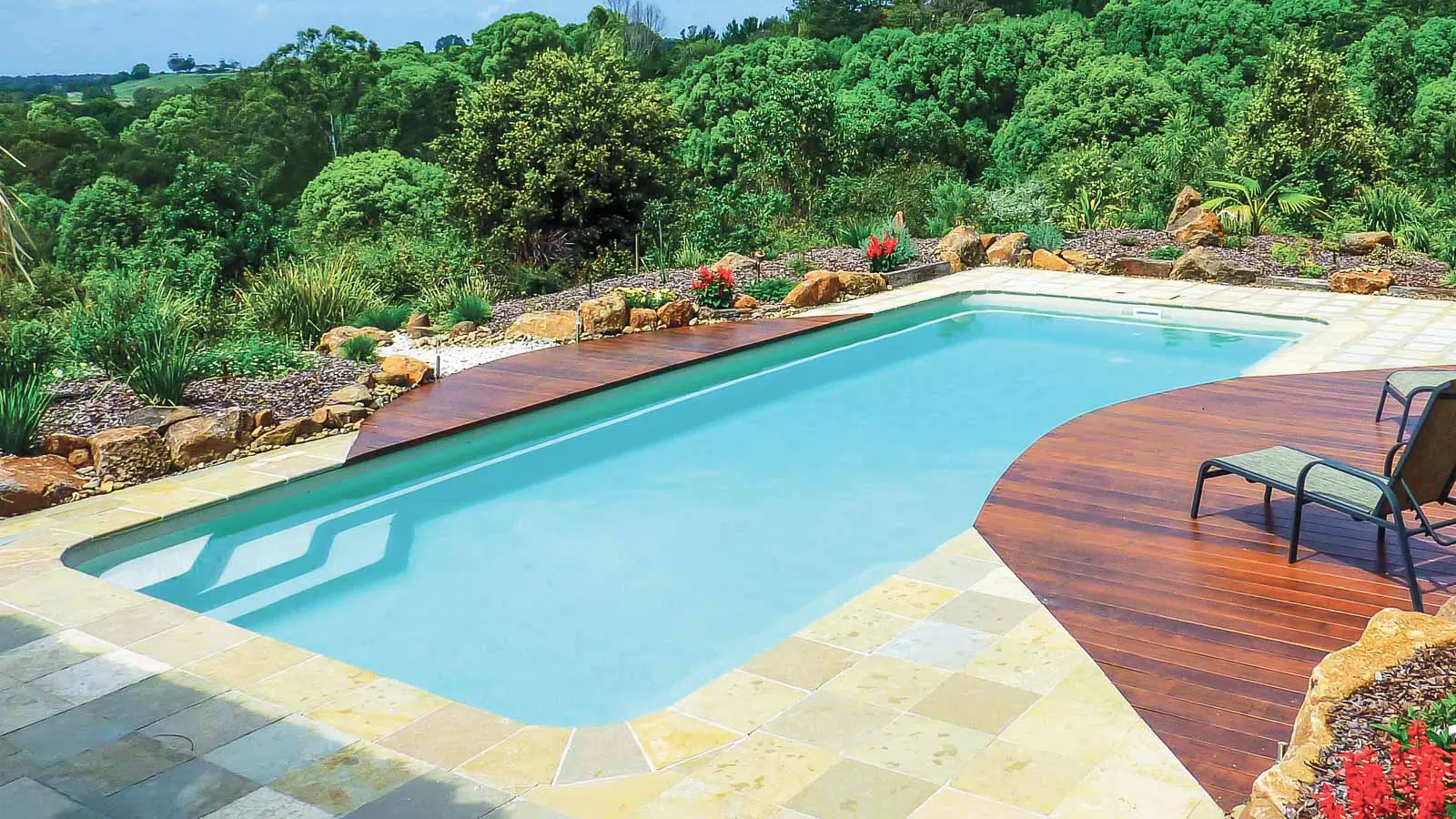 Leisure-Pools-Pinnacle-Fiberglass-Pool-Model-Hero The Moroccan™, a fiberglass pool design manufactured by Leisure Pools