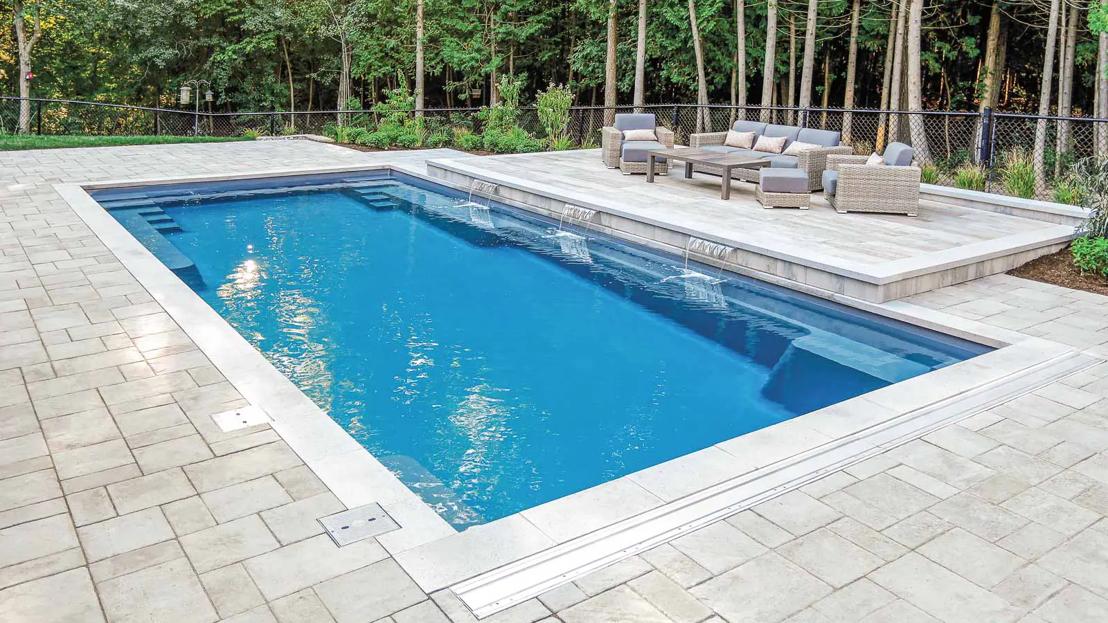 Leisure-Pools-Pinnacle-Fiberglass-Pool-Model-Hero The Supreme™, a fiberglass pool design manufactured by Leisure Pools