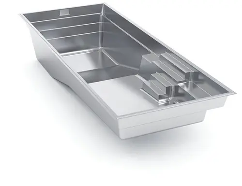 3D image of The Grand rectangular fiberglass composite pool shell, available at Leisure Pools Peterborough